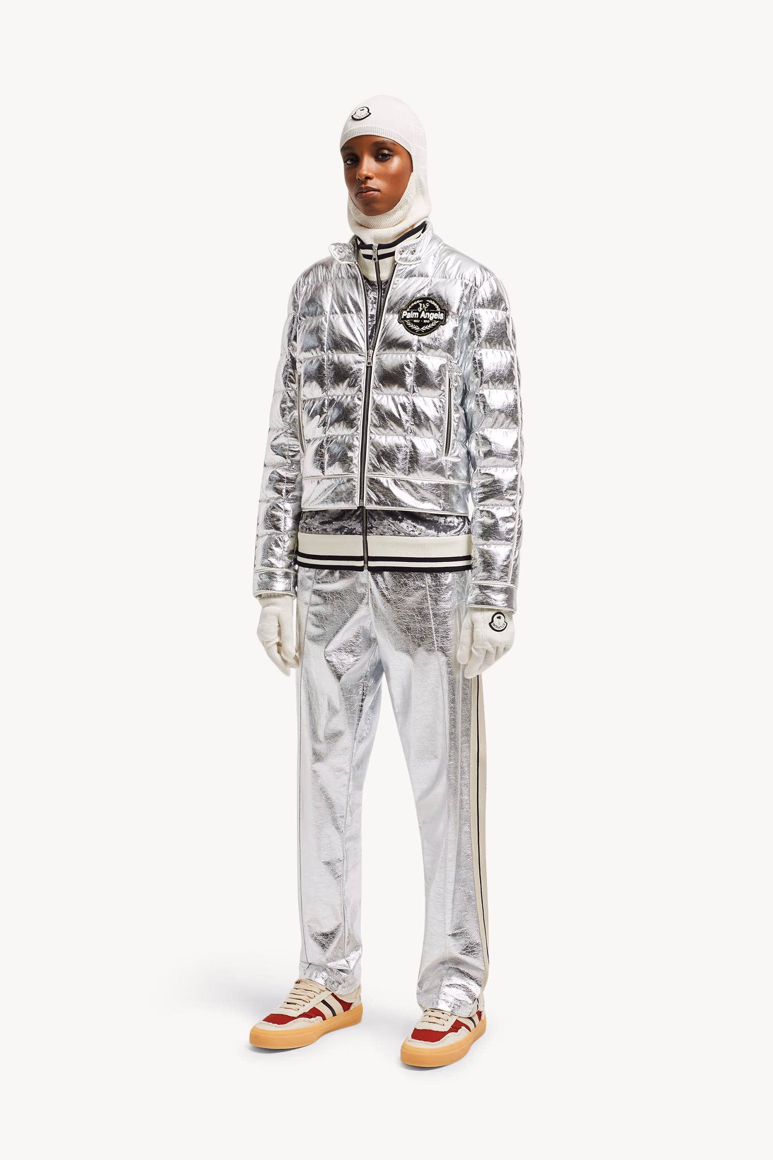 Moncler x Palm Angels Flykra Short Down Jacket Women Silver Moncler 0